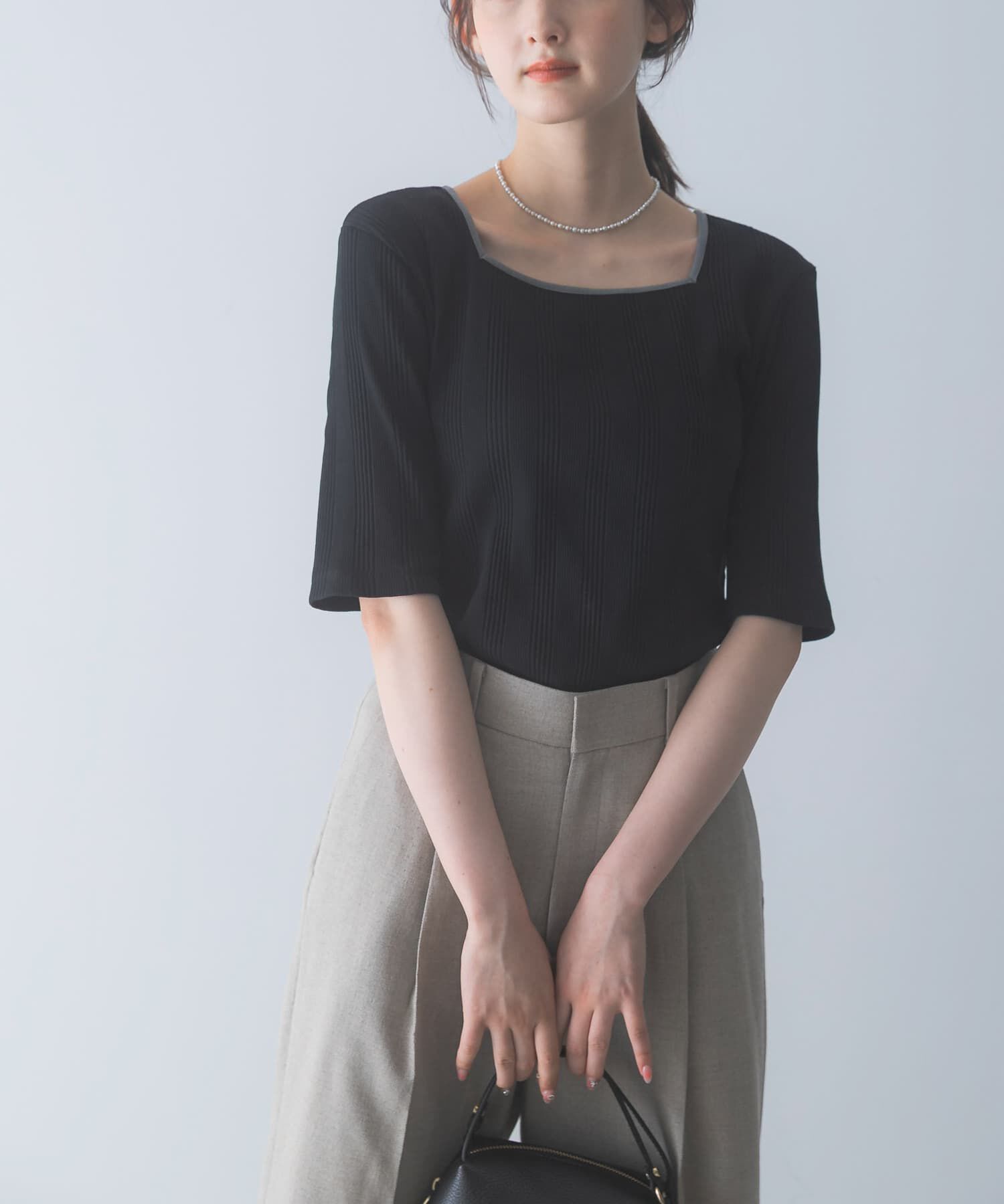 URBAN RESEARCH ROSSO「汗染み防止スクエアネックプルオーバー」|Tシャツ・カットソー|