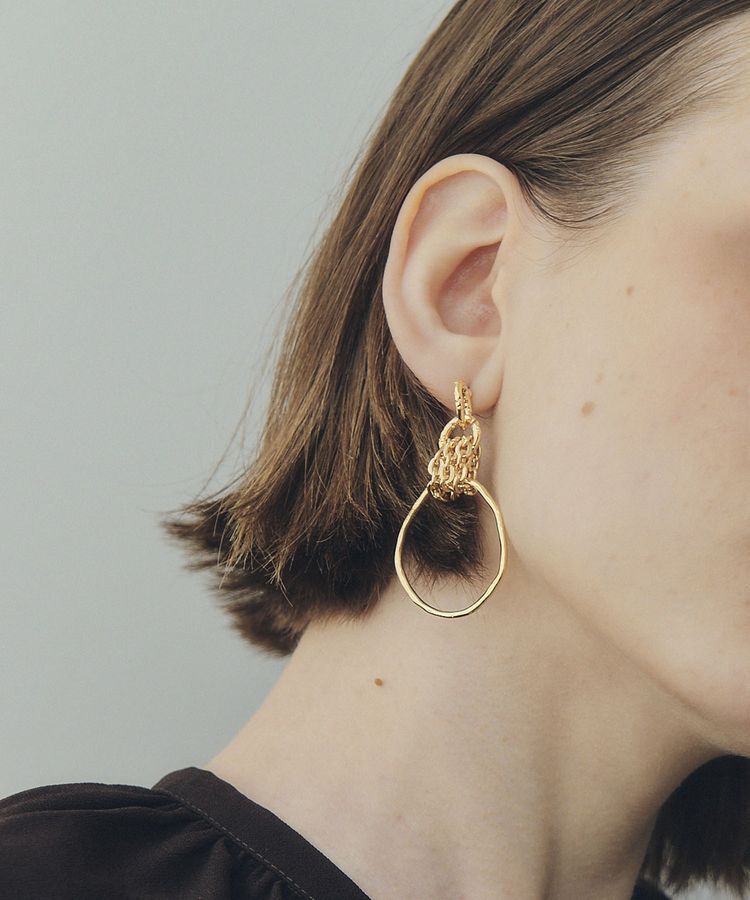 YECCA VECCA「フープチェーンピアス」|ピアス|Gold