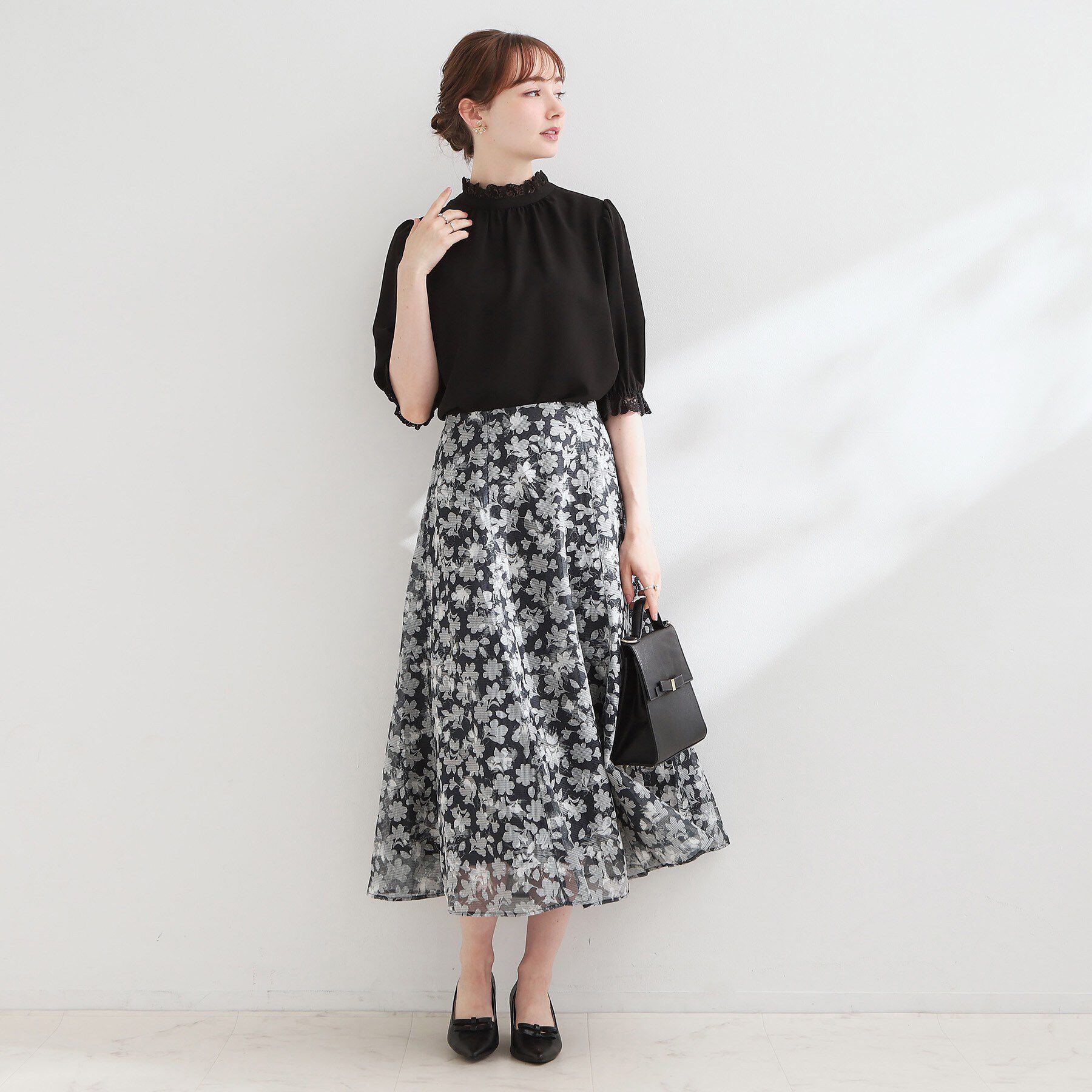 Couture broach「大人上品なエンブロレース 5分袖ブラウス【前後2WAY・洗濯機可】」|シャツ・ブラウス|