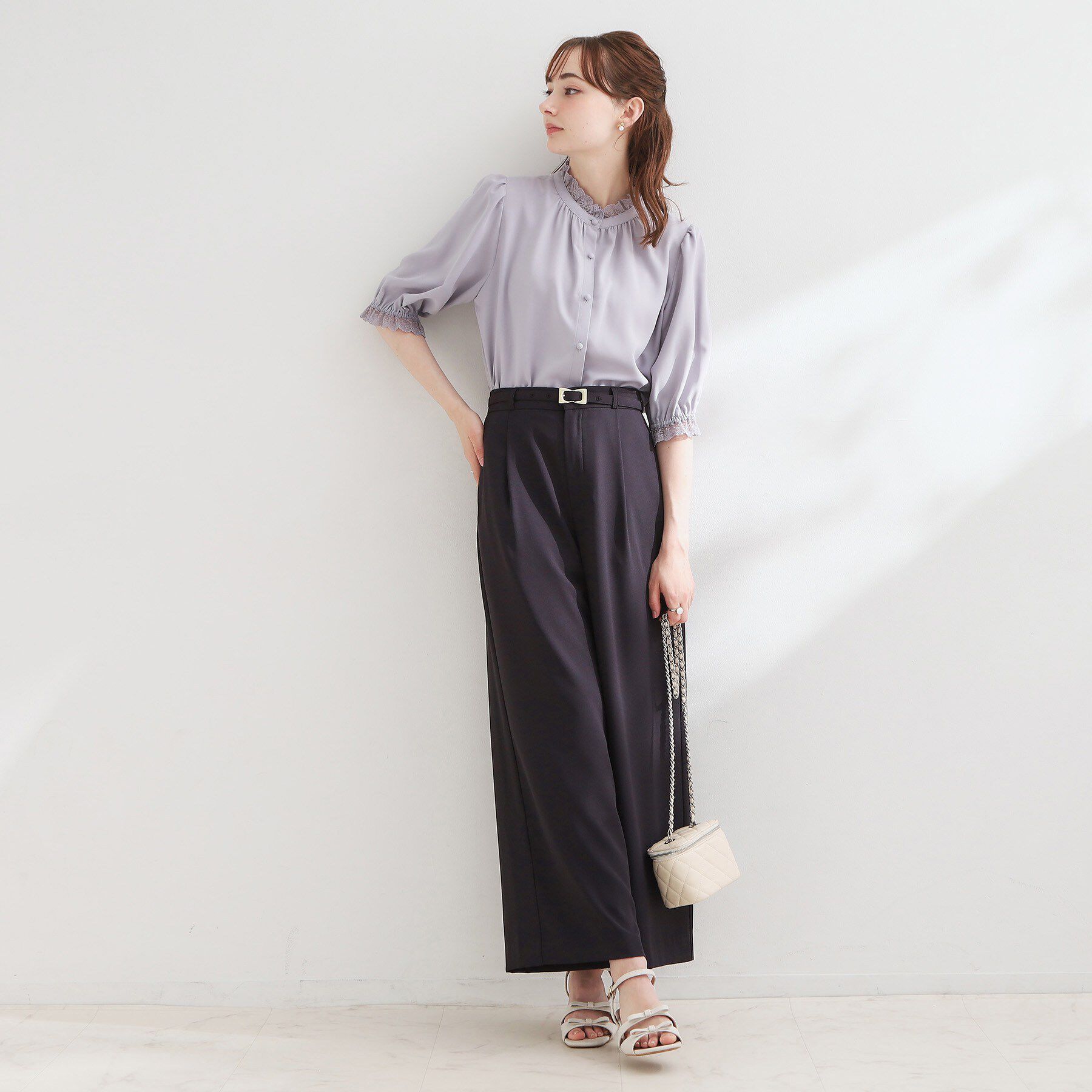 Couture broach「大人上品なエンブロレース 5分袖ブラウス【前後2WAY・洗濯機可】」|シャツ・ブラウス|