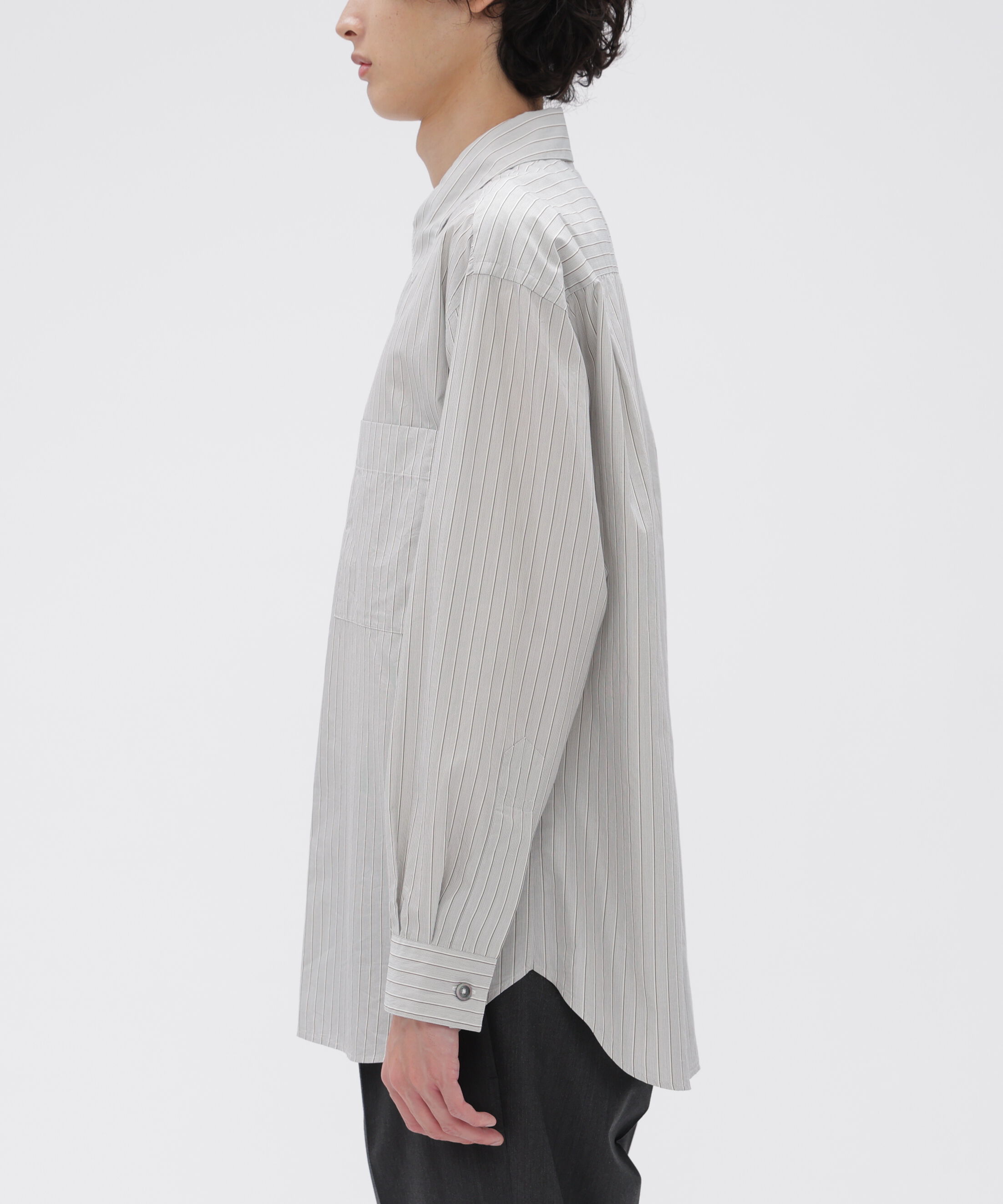 MARGARET HOWELL「COTTON SILK STRIPE SHIRT」|シャツ・ブラウス|