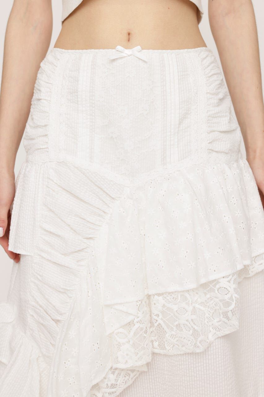 SLY「COTTON LACED WRAP DESIGN ロングスカート」|スカート|
