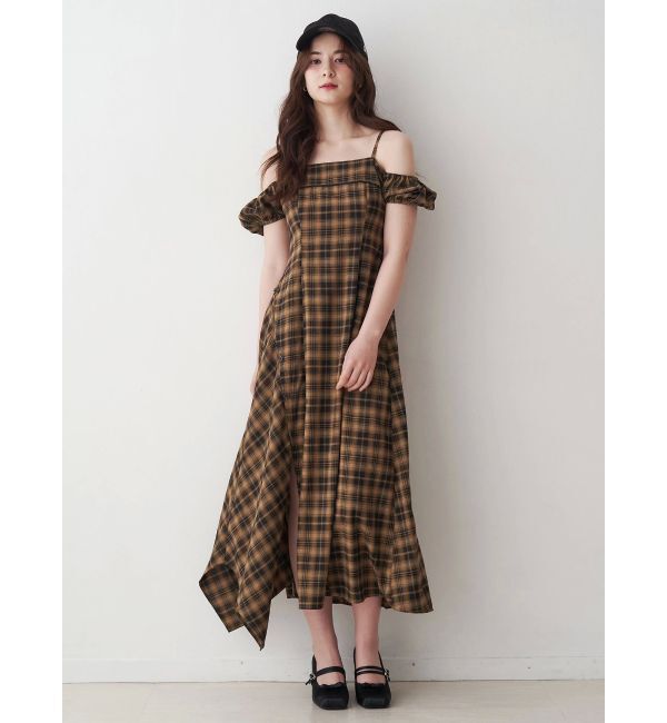 CALNAMUR「２ＷＡＹチェックロングワンピース」|ワンピース|