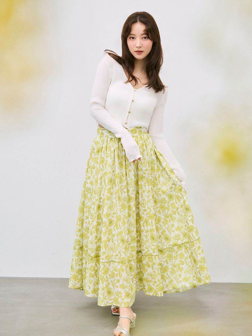 FRAY I.D「【FRAY I.D MADE WITH LIBERTY FABRIC】ギャザーフレアスカート／ウォッシャブル」|スカート|