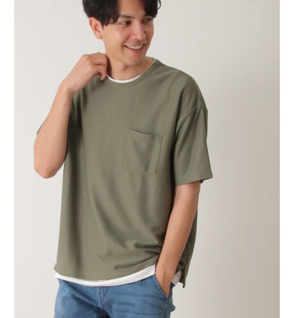 ikka「【2点セット】リップルTシャツインナーセット」|Tシャツ・カットソー|オリーブ