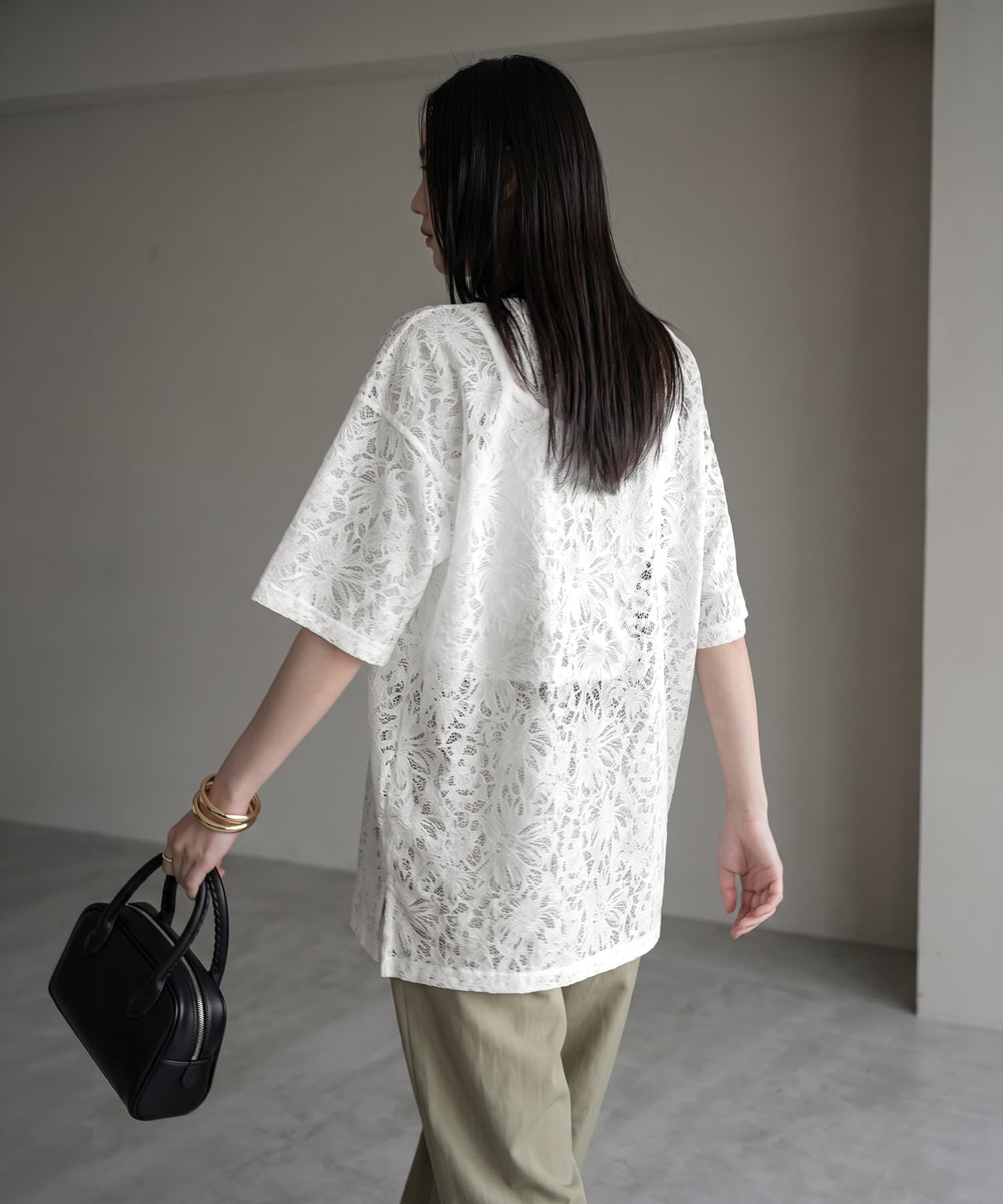 STYLE DELI「【BLK001】シアーレースTシャツ」|Tシャツ・カットソー|