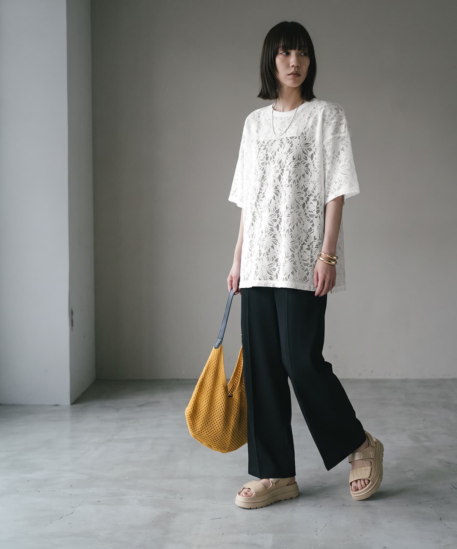 STYLE DELI「【BLK001】シアーレースTシャツ」|Tシャツ・カットソー|
