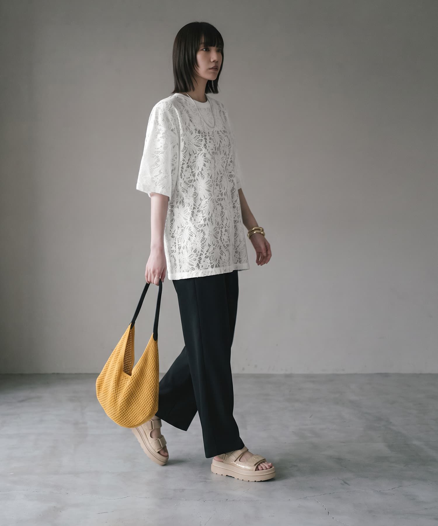 STYLE DELI「【BLK001】シアーレースTシャツ」|Tシャツ・カットソー|