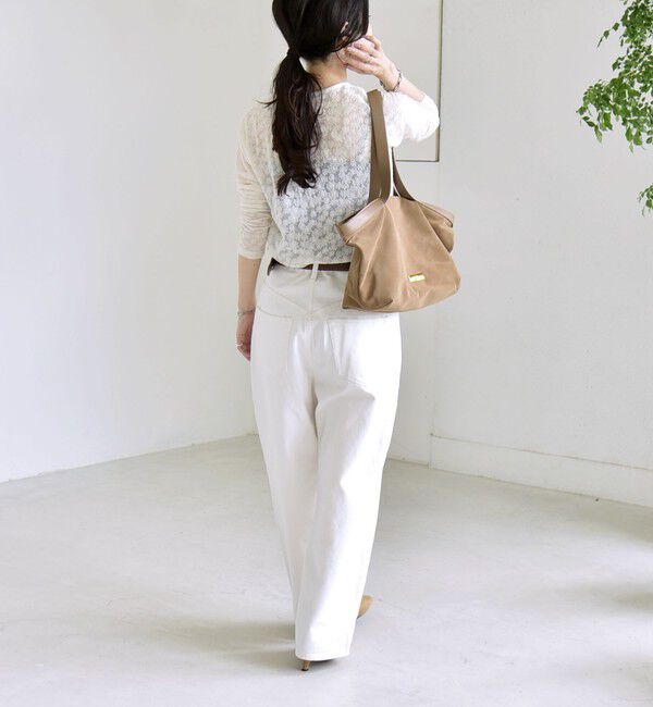 quaranciel「《予約》quaranciel:〈洗濯機可能〉フラワー ジャカード クルーネック プルオーバー」|Tシャツ・カットソー|