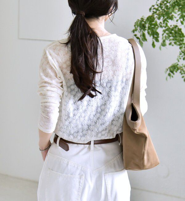 quaranciel「《予約》quaranciel:〈洗濯機可能〉フラワー ジャカード クルーネック プルオーバー」|Tシャツ・カットソー|
