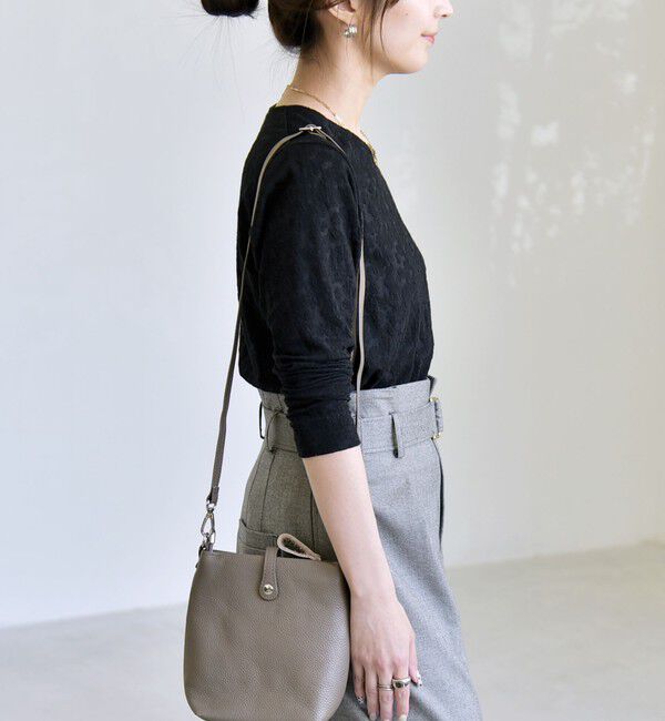 quaranciel「《予約》quaranciel:〈洗濯機可能〉フラワー ジャカード クルーネック プルオーバー」|Tシャツ・カットソー|