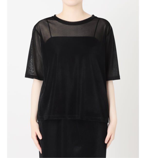 VERMEIL par iena「ベロアメッシュプルオーバー」|Tシャツ・カットソー|