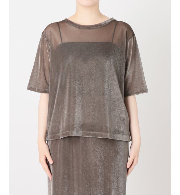 VERMEIL par iena「ベロアメッシュプルオーバー」|Tシャツ・カットソー|