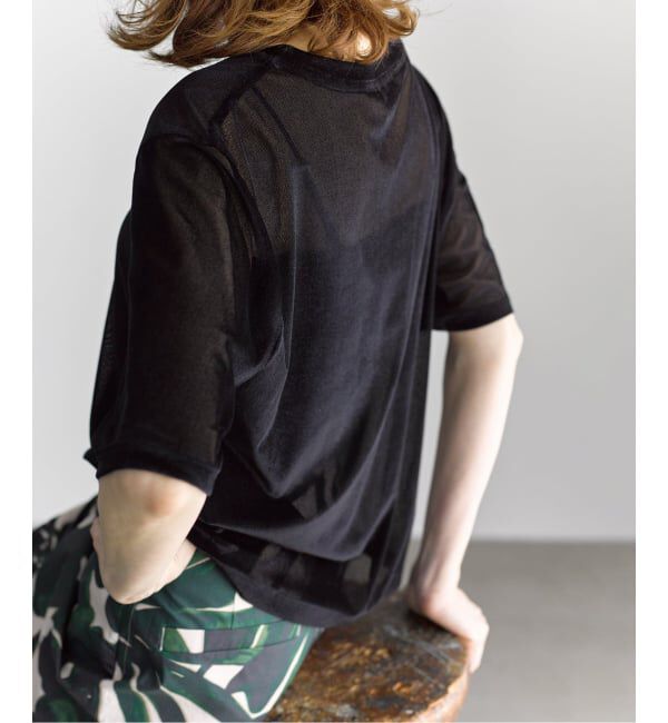 VERMEIL par iena「ベロアメッシュプルオーバー」|Tシャツ・カットソー|