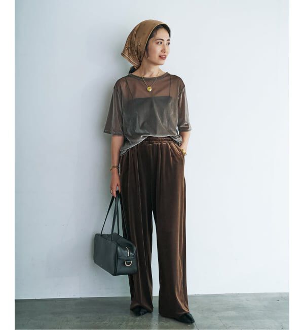 VERMEIL par iena「ベロアメッシュプルオーバー」|Tシャツ・カットソー|
