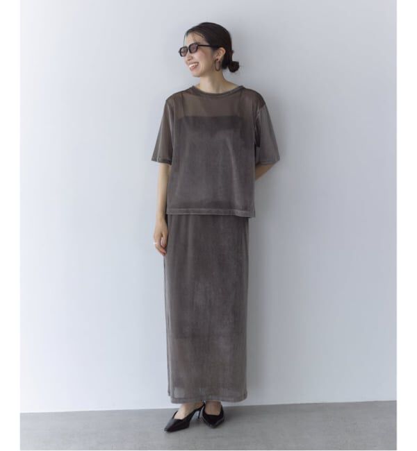 VERMEIL par iena「ベロアメッシュプルオーバー」|Tシャツ・カットソー|