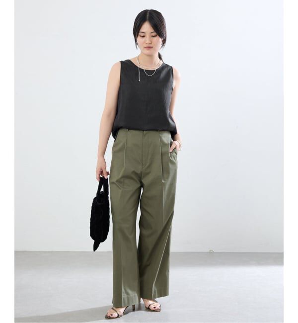 IENA「《接触冷感/セットアップ対応》シルキータフタノースリーブブラウス」|シャツ・ブラウス|