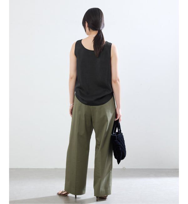 IENA「《接触冷感/セットアップ対応》シルキータフタノースリーブブラウス」|シャツ・ブラウス|