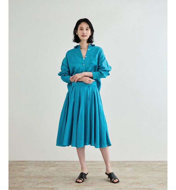 ROPE「ヨーロピアンリネンフレアスカート/セットアップ対応・イージーケア」|スカート|