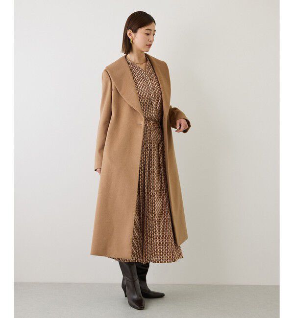 ROPE「【7/31(金)発売開始】プレミアムカシミヤショールカラーコート【一部J'aDoRe限定カラー】/逸品・26AW」|ステンカラーコート|キャメル(25)