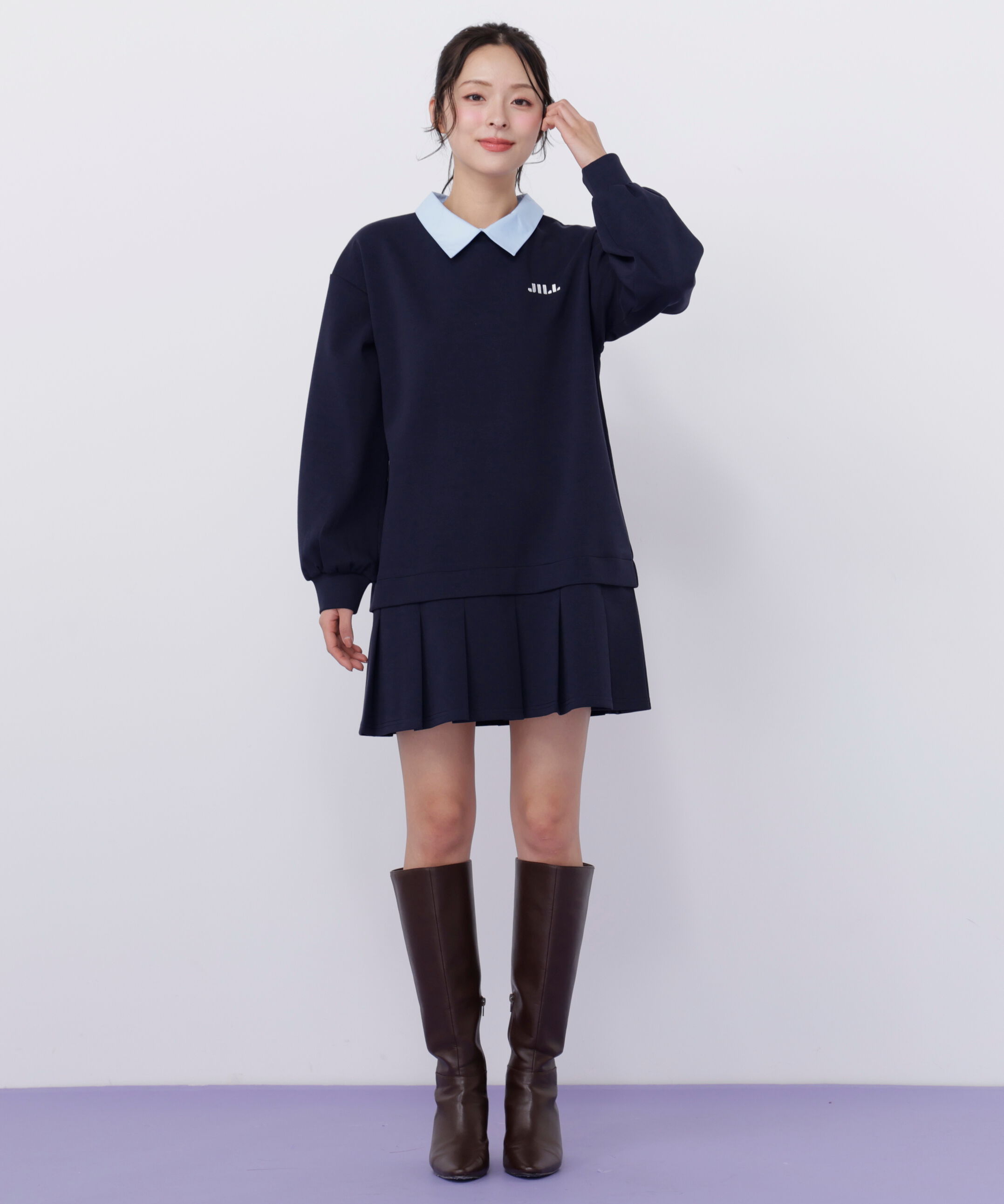  「スウェットプリーツミニワンピース」|ワンピース|
