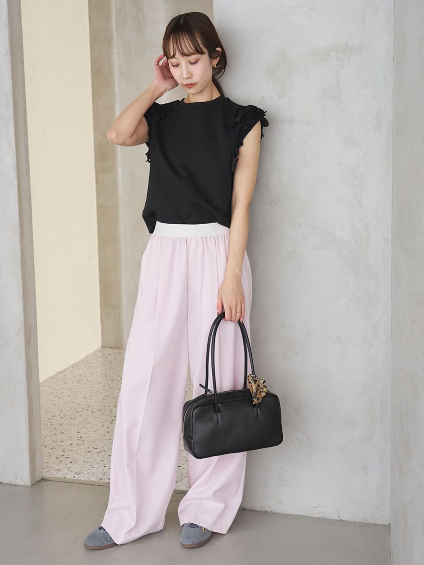 emmi atelier「フラワーモチーフＴシャツ/接触冷感」|Tシャツ・カットソー|
