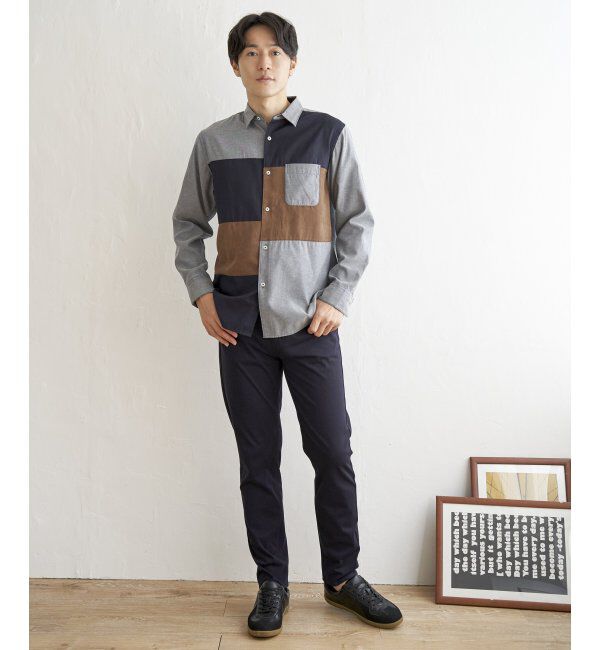 ikka「オックスブロックス切り替えシャツ」|シャツ・ブラウス|