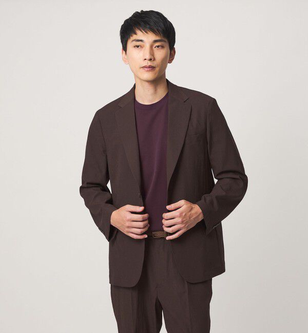 UNITED ARROWS green label relaxing「A+ air ポリエステル 空羽 2B リラックス セットアップジャケット -吸水速乾・通気性-」|テーラードジャケット|DK.BROWN