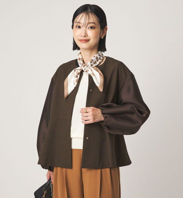 UNITED ARROWS green label relaxing「［size SHORTあり］fleurie(フルリー) フォルム ジャケット」|ノーカラージャケット|DK.BROWN