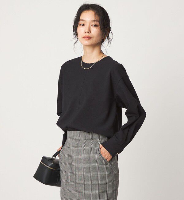 UNITED ARROWS green label relaxing「fleurie(フルリー) バック ボタン プルオーバー ブラウス」|シャツ・ブラウス|NAVY