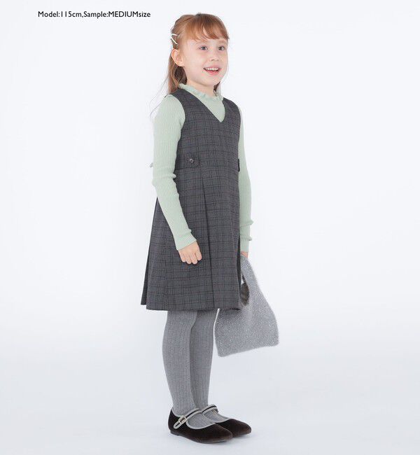 SHIPS KIDS「SHIPS KIDS:100～125cm /〈手洗い可能〉リブ フリル タートルネック ニット」|ニット・セーター|