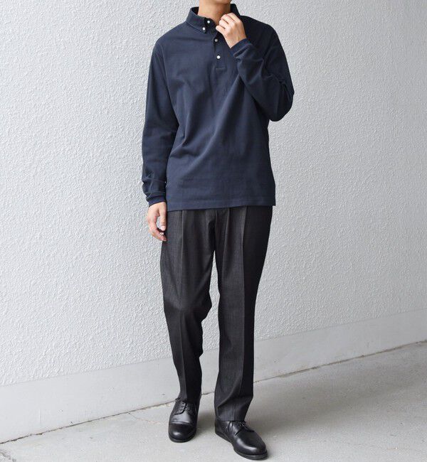 SHIPS any「SHIPS any:〈抗菌防臭/遮熱/UVカット機能等〉 鹿の子 ロングスリーブ ポロシャツ◆」|Tシャツ・カットソー|