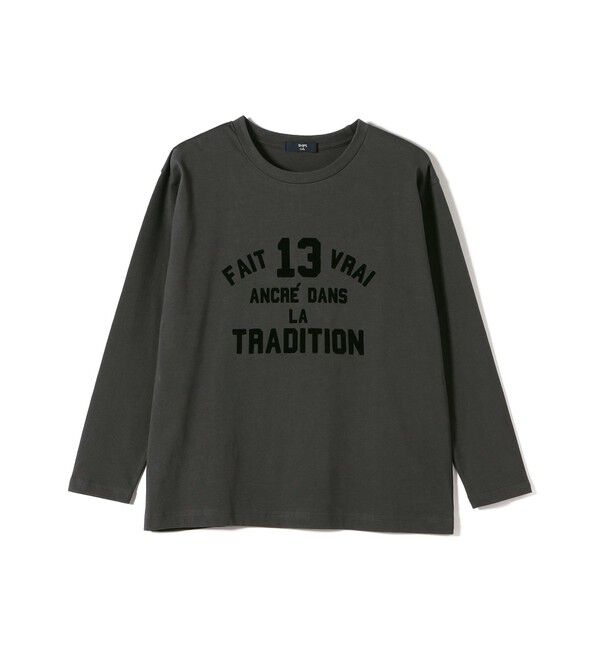 SHIPS Colors 「《一部追加・新色予約》【WEB限定】SHIPS Colors:〈洗濯機可能〉フロッキー ロゴ TEE（ロンT）◆」|Tシャツ・カットソー|