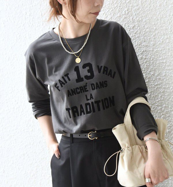 SHIPS Colors 「《一部追加・新色予約》【WEB限定】SHIPS Colors:〈洗濯機可能〉フロッキー ロゴ TEE（ロンT）◆」|Tシャツ・カットソー|