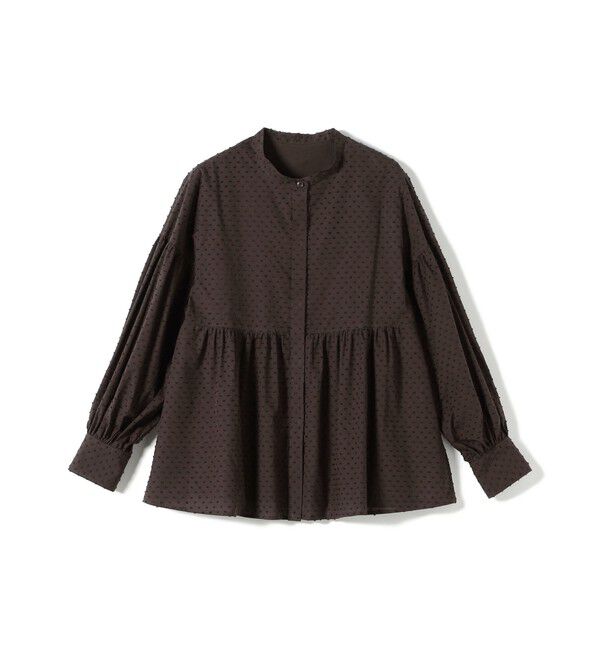 SHIPS for women「《予約》〈手洗い可能〉カット ジャカード ウエスト 切替 オープン ブラウス」|シャツ・ブラウス|