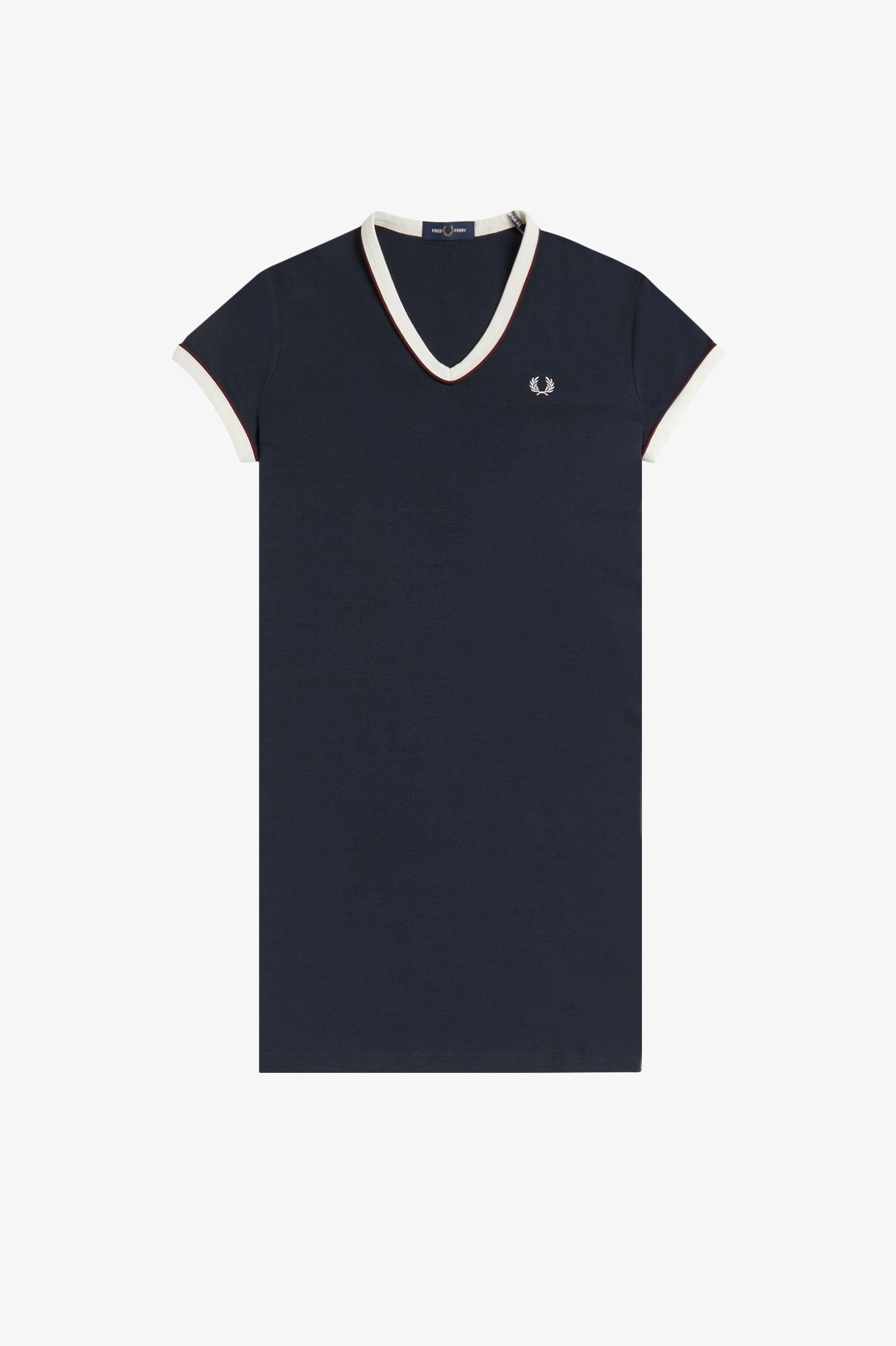 FRED PERRY 「Piped Seams V-Neck T-Shirt Dress／パイピングシームVネックTシャツワンピース」|ワンピース|