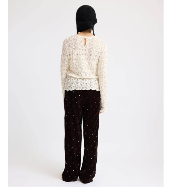 IENA「《一部カラーWEB限定/追加4》Flowerストレッチレースプルオーバー」|Tシャツ・カットソー|