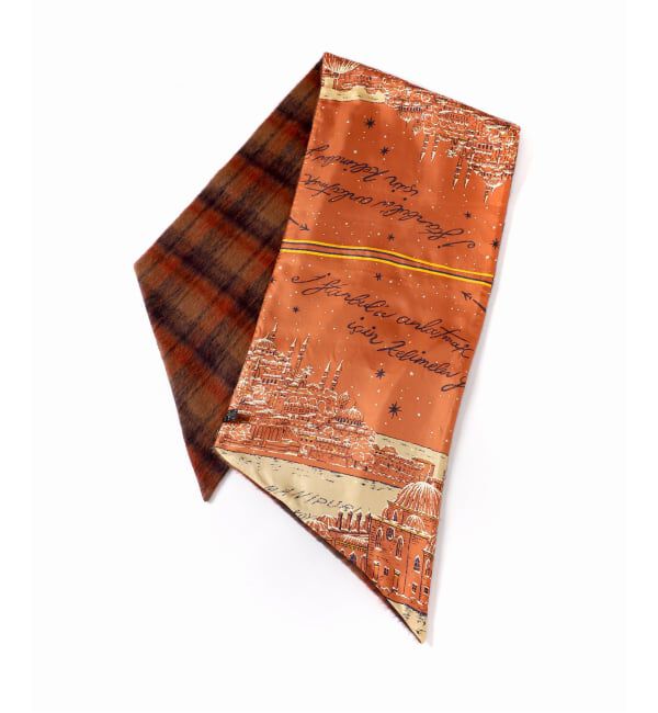VERMEIL par iena「《予約》manipuri シルクWマフラー 41x190cm 0163339001/007」|マフラー|オレンジ