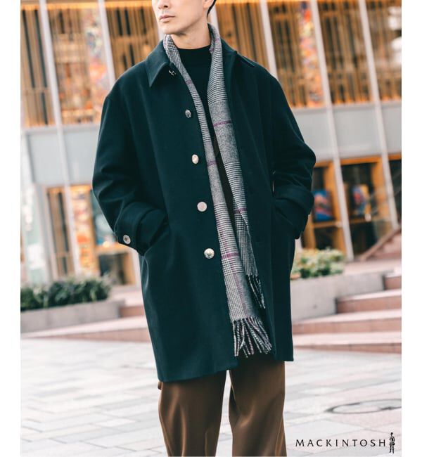 EDIFICE「MACKINTOSH(マッキントッシュ) 別注 HUMBIE/ハンビー SL」|ステンカラーコート|ブラック
