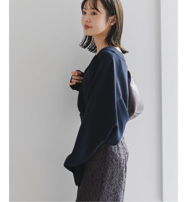 NOBLE「《WEB限定追加予約》エステルダブルクロスカーデブラウス」|シャツ・ブラウス|
