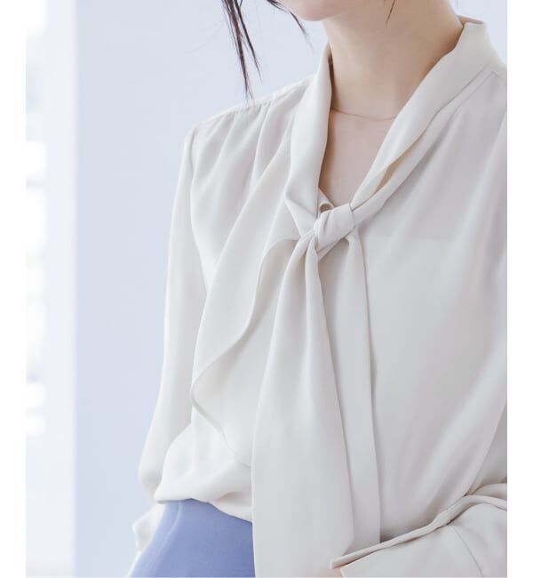 NOBLE「《WEB&日本橋店限定追加予約》ロイヤルサテンボウタイブラウス」|シャツ・ブラウス|