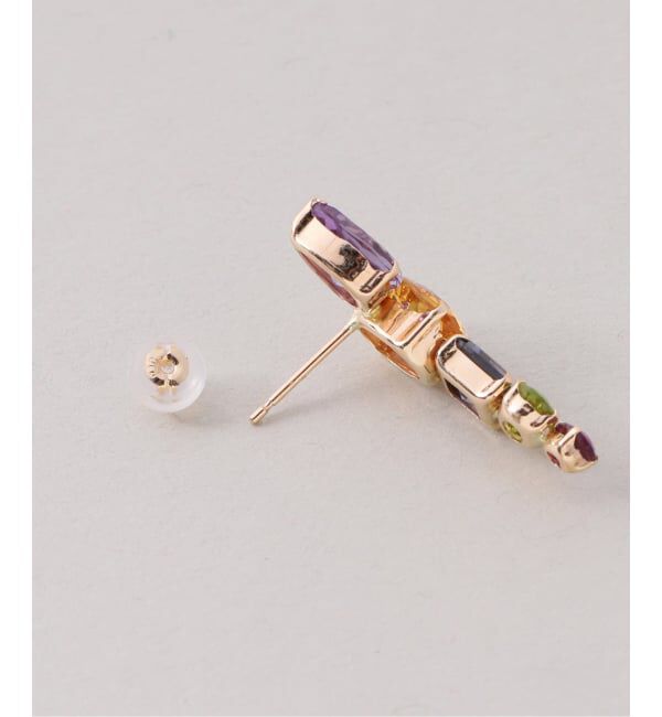 Lilas by Spick&Span「《予約》MIXストーンラインピアス K10（両耳）」|ピアス|