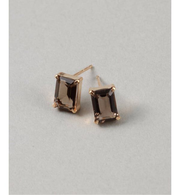 Lilas by Spick&Span「《予約》スモーキークォーツスタッドピアス K10（両耳）」|ピアス|