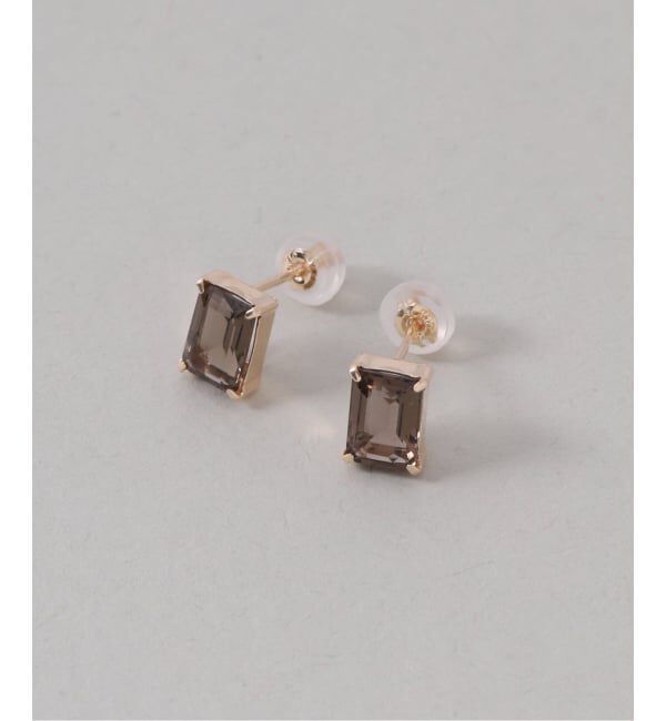 Lilas by Spick&Span「《予約》スモーキークォーツスタッドピアス K10（両耳）」|ピアス|
