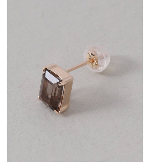 Lilas by Spick&Span「《予約》スモーキークォーツスタッドピアス K10（両耳）」|ピアス|