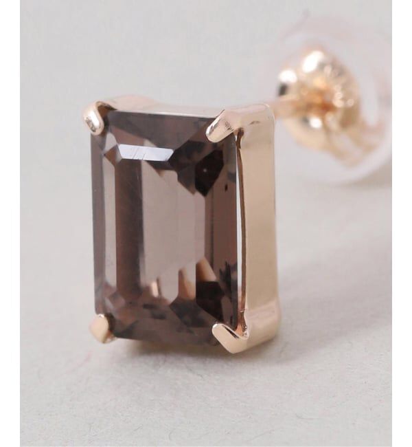 Lilas by Spick&Span「《予約》スモーキークォーツスタッドピアス K10（両耳）」|ピアス|