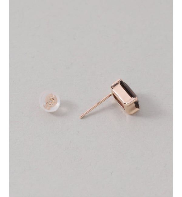 Lilas by Spick&Span「《予約》スモーキークォーツスタッドピアス K10（両耳）」|ピアス|