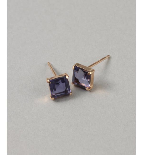 Lilas by Spick&Span「《予約》アイオライトスタッドピアス K10（両耳）」|ピアス|