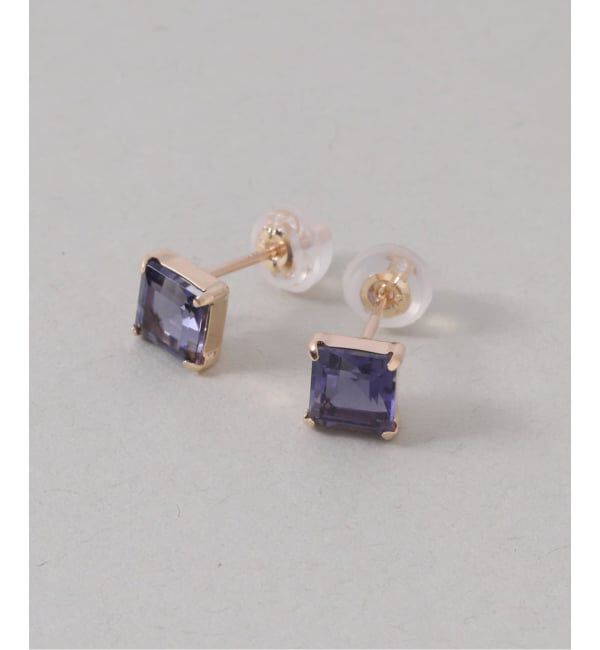 Lilas by Spick&Span「《予約》アイオライトスタッドピアス K10（両耳）」|ピアス|