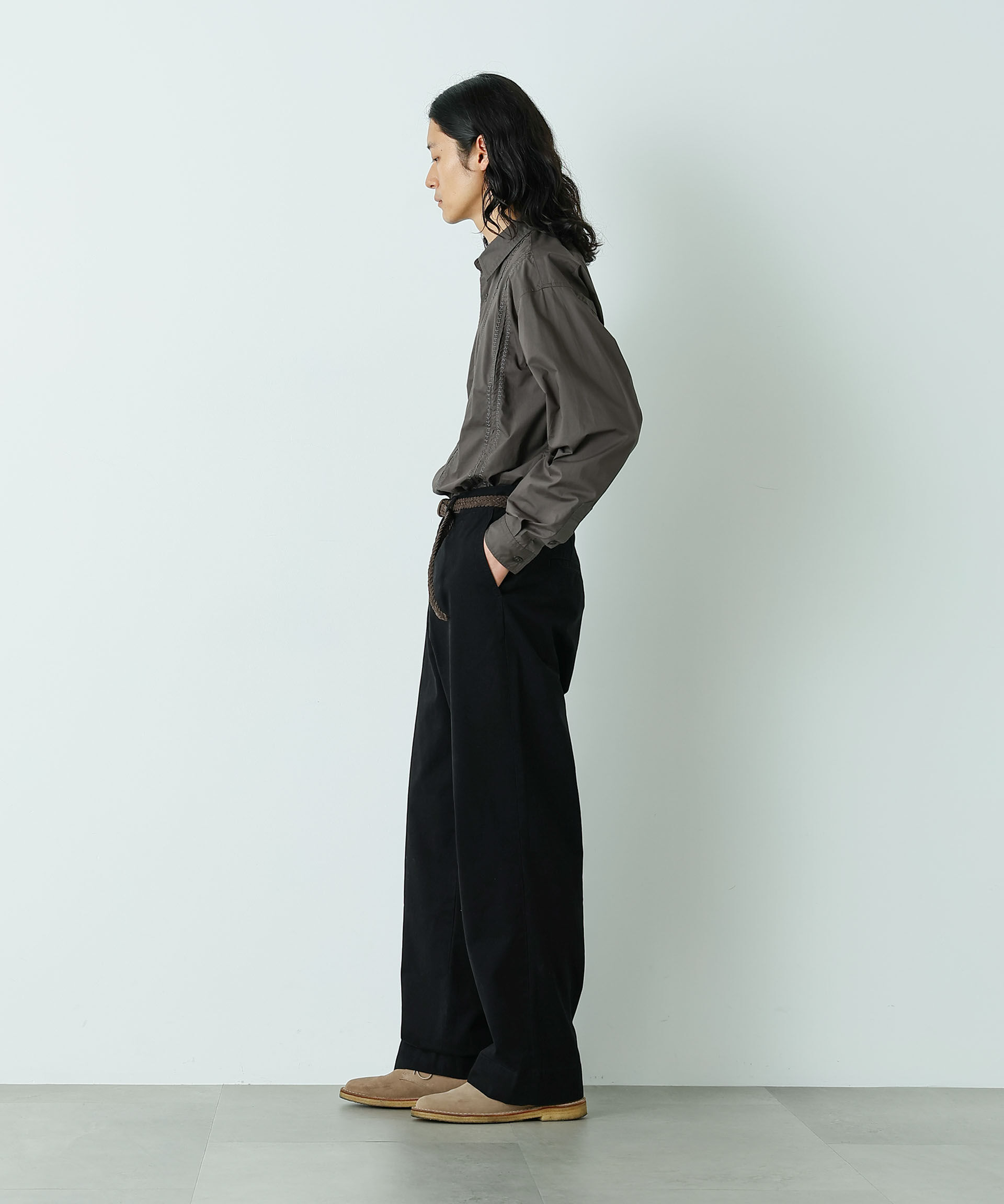 NANO universe「｢HOTEL PALACE｣ ワイドストレートチノパンツ」|チノ|